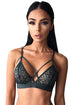 Sexy Black Strappy Harness Bralette Bra